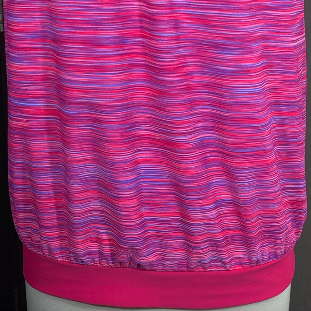 Free Country Striped Tankini Swimsuit Top in Hot Pink and Slate Large )12/14). - Picture 10 of 16